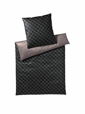 JOOP | Biancheria da letto in raso "Double" 70x90cm / 140x200cm (Nero/Argento)