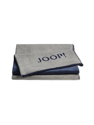 JOOP | Coperta - Plaid 150x200cm Tinta unita Doubleface Argento/Navy
