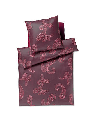 JOOP | Biancheria da letto in raso PAISLEY 70x90cm/140x200cm Rosso scuro