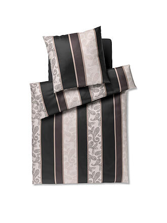 JOOP | Biancheria da letto in raso PAISLEY STRIPES 70x90cm/140x200cm Nero