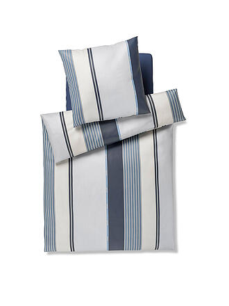 JOOP | Biancheria da letto in raso HERRINGBONE STRIPES 70x90cm/140x220cm Ocean