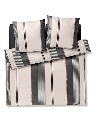 JOOP | Biancheria da letto in raso HERRINBONE STRIPES 2x70x90cm/200x200cm Black