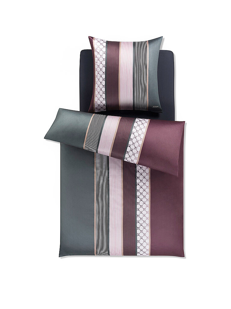 Joop Biancheria da letto in raso Cornflower Stripes 70x90cm / 140x220cm Deep Wine bacca