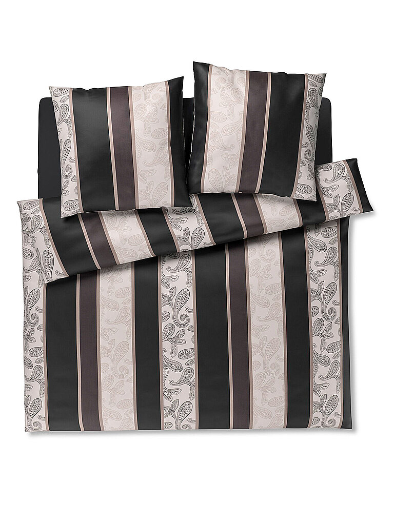 Joop Biancheria da letto in raso PAISLEY STRIPES 2x70x90cm/200x200cm Nero nero