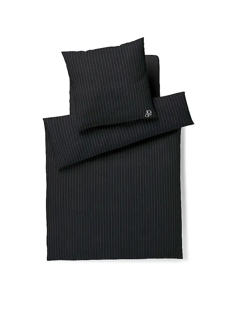 JOOP | Biancheria da letto in flanella 70x90cm/140x200cm SOFT STRIPES Nero | Nero