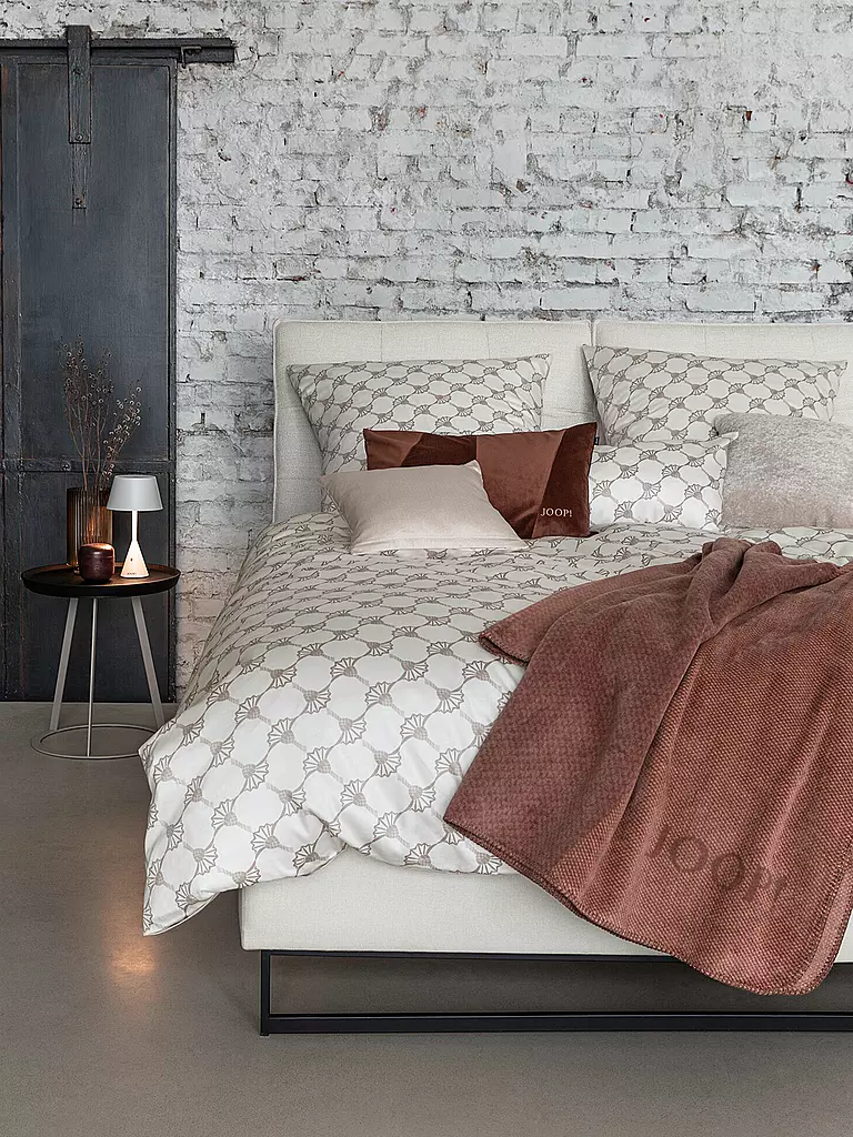 JOOP | Biancheria da letto in raso 2x 70x90cm/200x200cm CORNFLOWER DOUBLE Beige | Beige