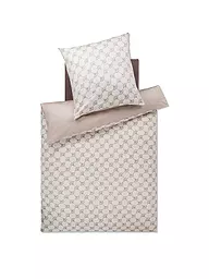 JOOP | Satin Bettwäsche CORNFLOWER DOUBLE 70x90cm/140x200cm Deep Ocean | Beige