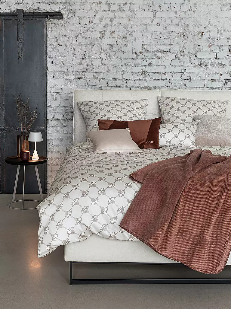 JOOP | Biancheria da letto in raso 70x90cm/140x200cm CORNFLOWER DOUBLE Beige | Beige