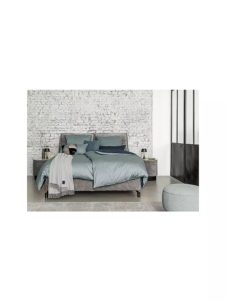JOOP | Biancheria da letto in raso 70x90cm/140x200cm MICRO PATTERN Grigio/Antracite | Grigio