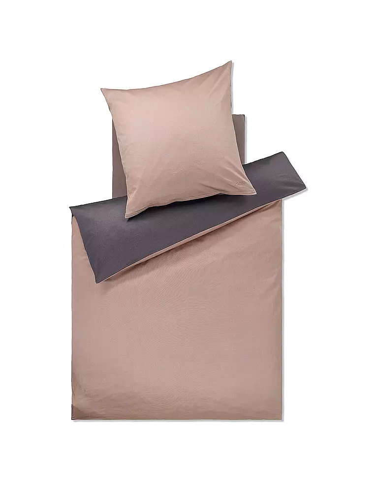 JOOP | Biancheria da letto in raso 70x90cm/140x200cm MICRO PATTERN Rosa/Grigio | Rosa