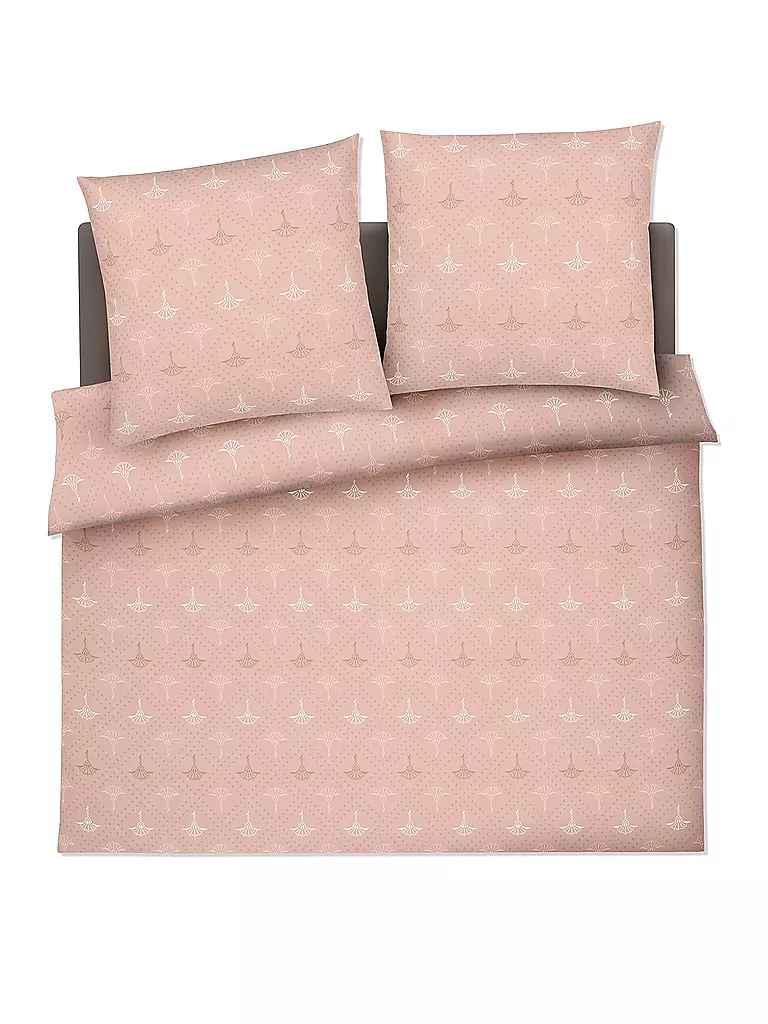 JOOP | Biancheria da letto in raso CORNFLOWER CHARM 2x 70x90cm/200x200cm Nude | Beige