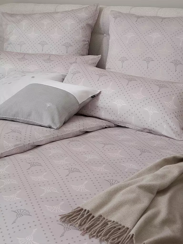 JOOP | Biancheria da letto in raso CORNFLOWER CHARM 70x90 / 140x200cm Stone | 