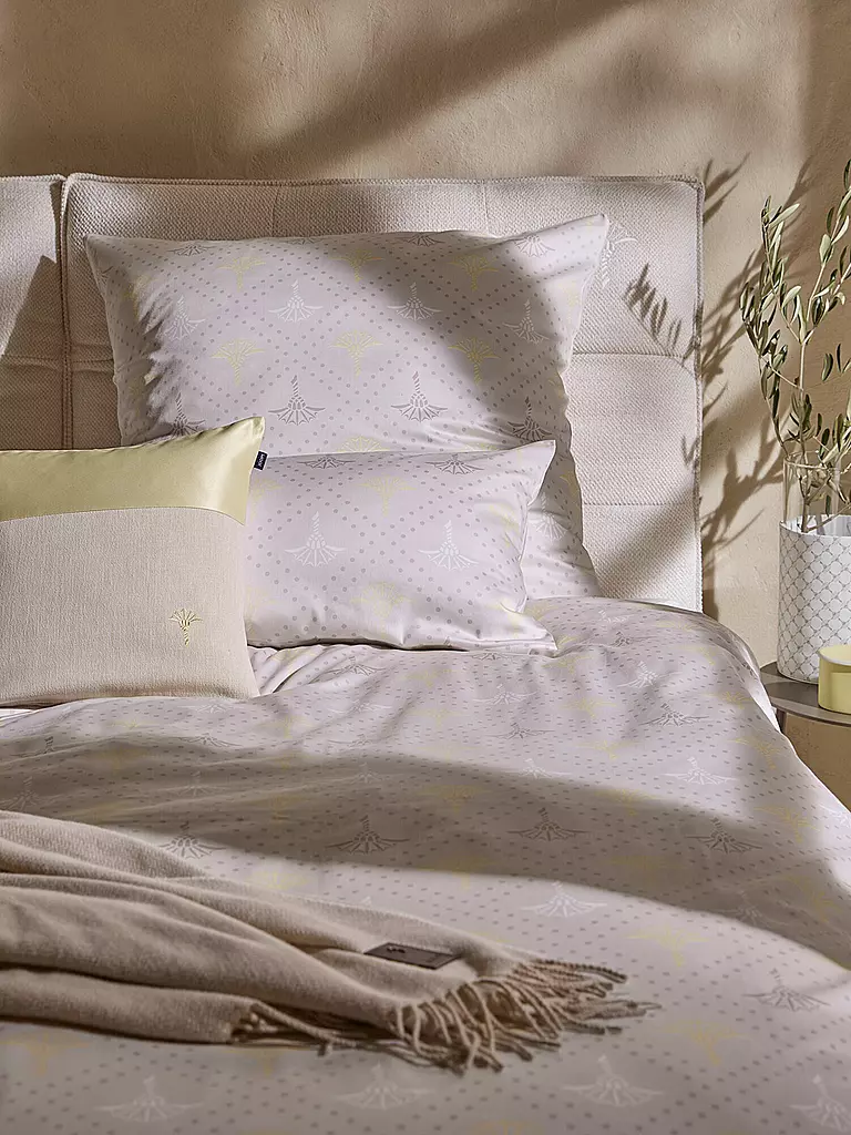 JOOP | Biancheria da letto in raso CORNFLOWER CHARM 70x90 / 140x220cm Vanilla | Crema