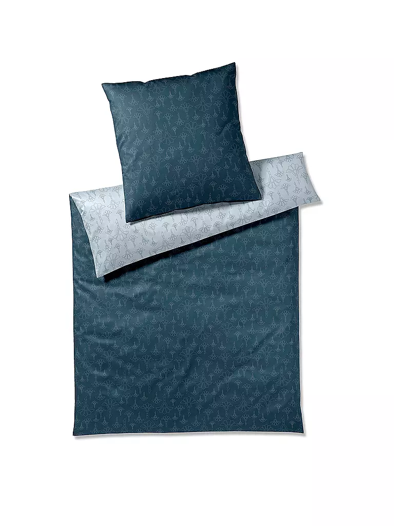 JOOP | Biancheria da letto in raso CORNFLOWER GLAM 70x90cm/140x200cm Navy | Blu scuro