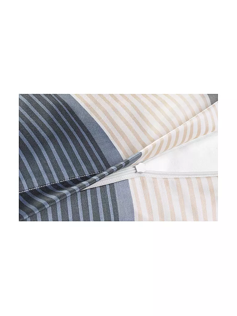 JOOP | Biancheria da letto in raso Cornflower Stripes 2 x 70x90cm / 200x200cm Deep Coal | Grigio