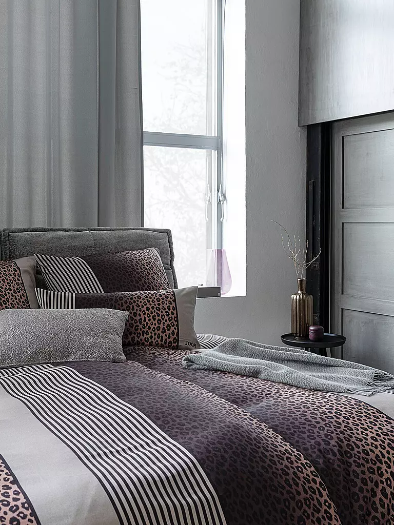 JOOP | Biancheria da letto in raso LEO 2x 70x90cm / 200x200cm Stone | Grigio
