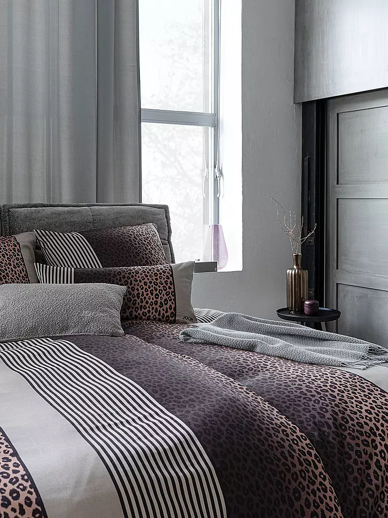 JOOP | Biancheria da letto in raso LEO 70x90cm / 140x200cm Stone | Grigio