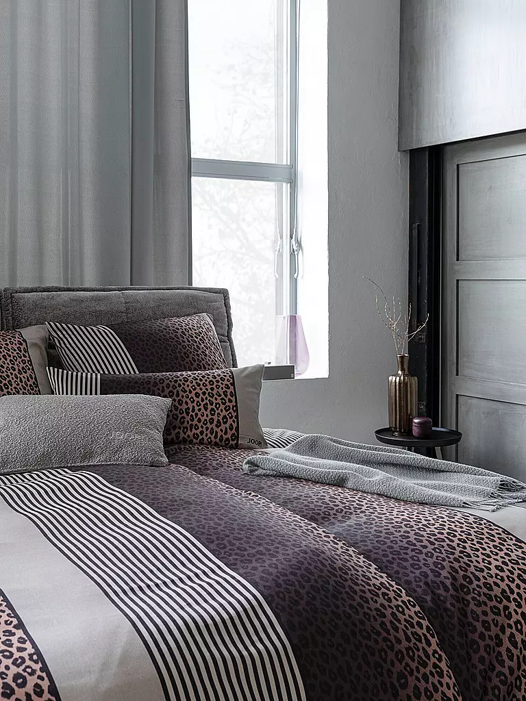 JOOP | Biancheria da letto in raso LEO 70x90cm / 140x220cm Stone | Grigio