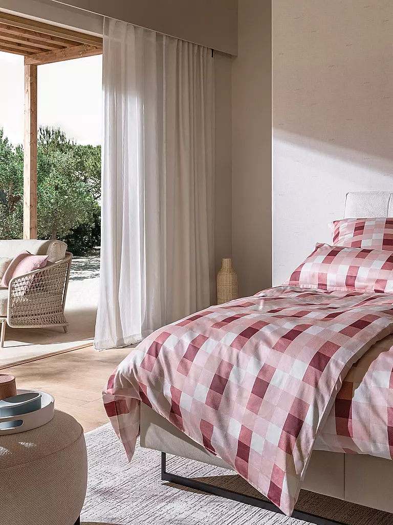 JOOP | Biancheria da letto in raso MESH 2x 70x90cm/2000x200cm Blush | Corallo