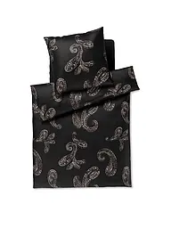 JOOP | Biancheria da letto in raso PAISLEY 70x90cm/140x200cm Rosso scuro | Nero
