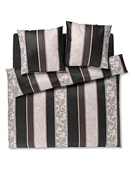 JOOP | Biancheria da letto in raso PAISLEY STRIPES 2x70x90cm/140x200cm Rosso scuro | Nero