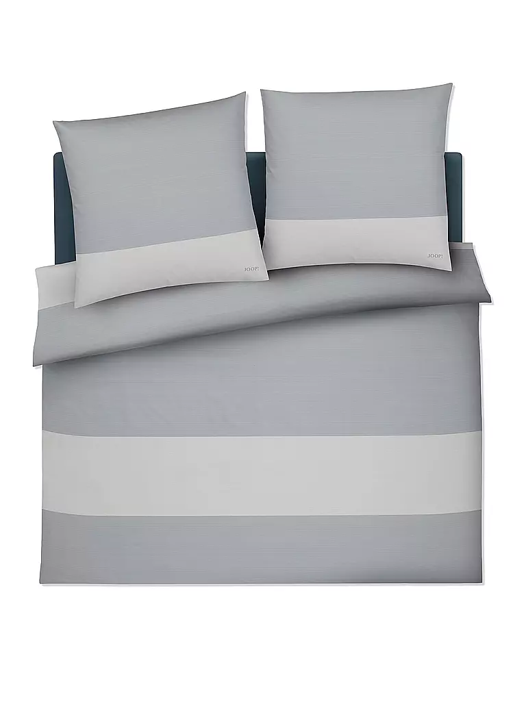 JOOP | Biancheria da letto in raso SPLIT 2x 70x90cm / 200x200cm Stone | Grigio chiaro