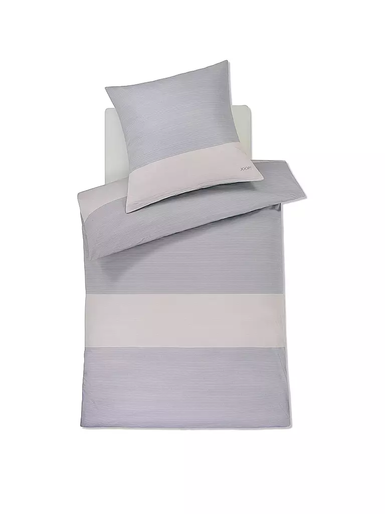 JOOP | Biancheria da letto in raso SPLIT 70x90cm / 140x200cm Stone | Grigio chiaro