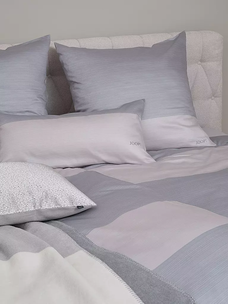 JOOP | Biancheria da letto in raso SPLIT 70x90cm / 140x200cm Stone | Grigio chiaro