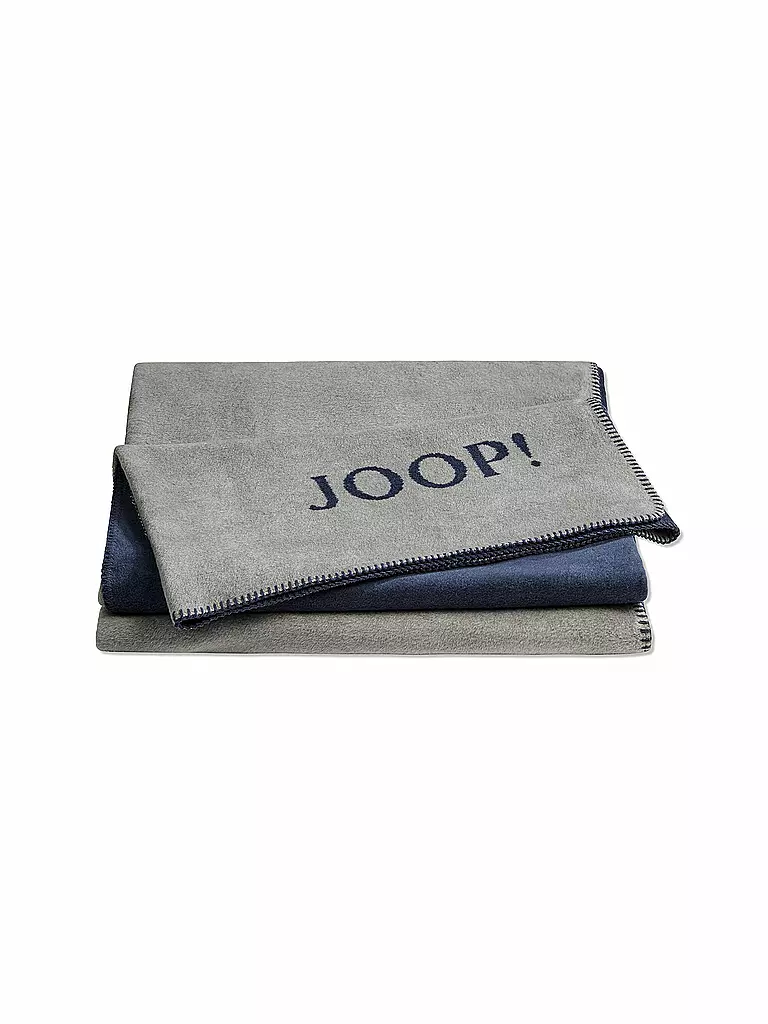 JOOP | Coperta - Plaid 150x200cm Tinta unita Doubleface Argento/Navy | Argento