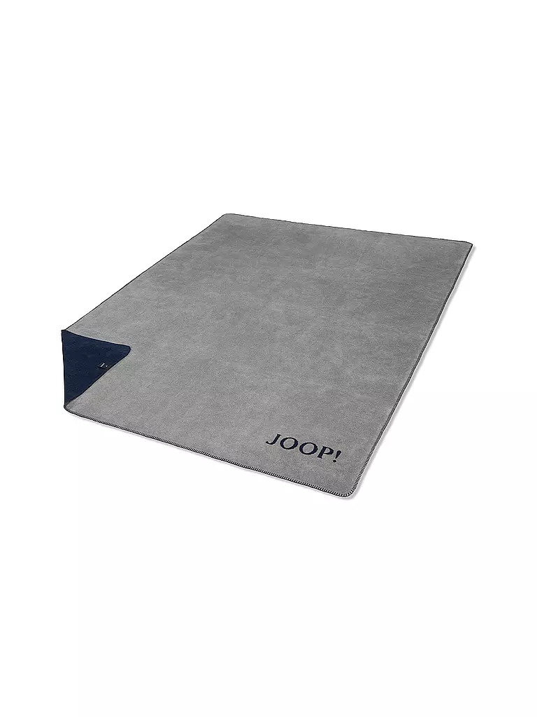 JOOP | Coperta - Plaid 150x200cm Tinta unita Doubleface Argento/Navy | Argento