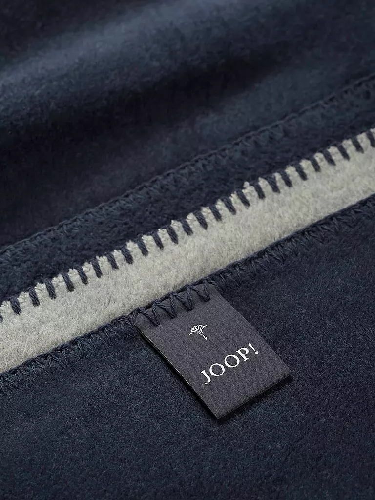 JOOP | Coperta - Plaid 150x200cm Tinta unita Doubleface Argento/Navy | 