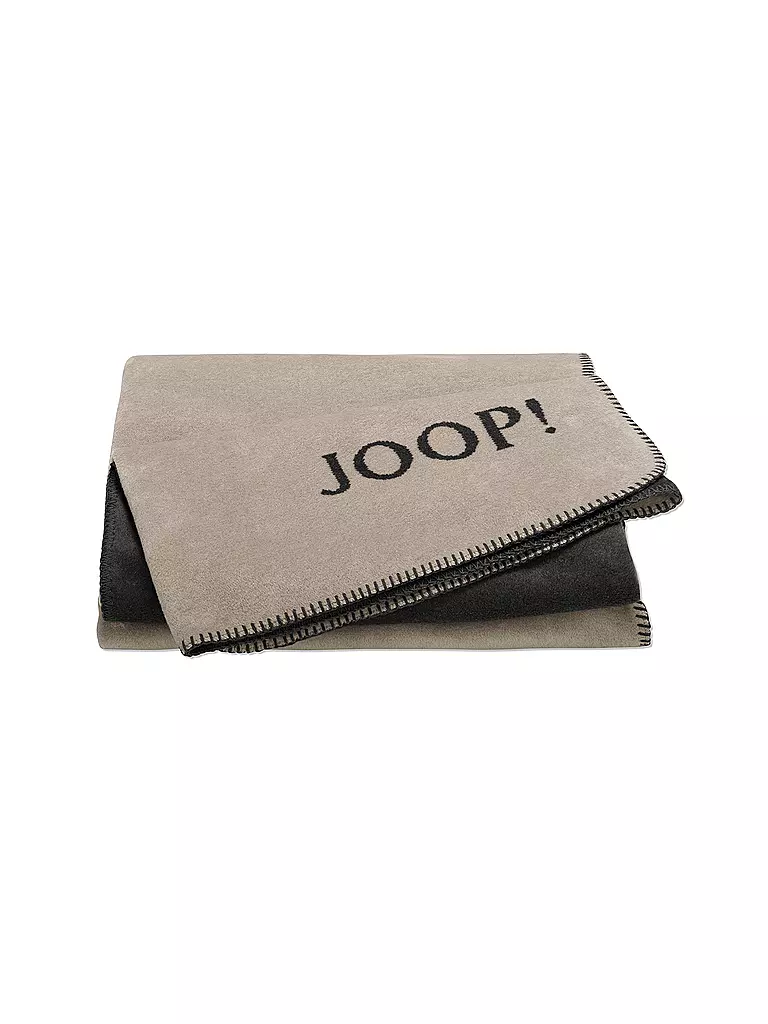 JOOP | Coperta - Plaid 150x200cm Tinta unita Doubleface Pietra/Antracite | Grigio