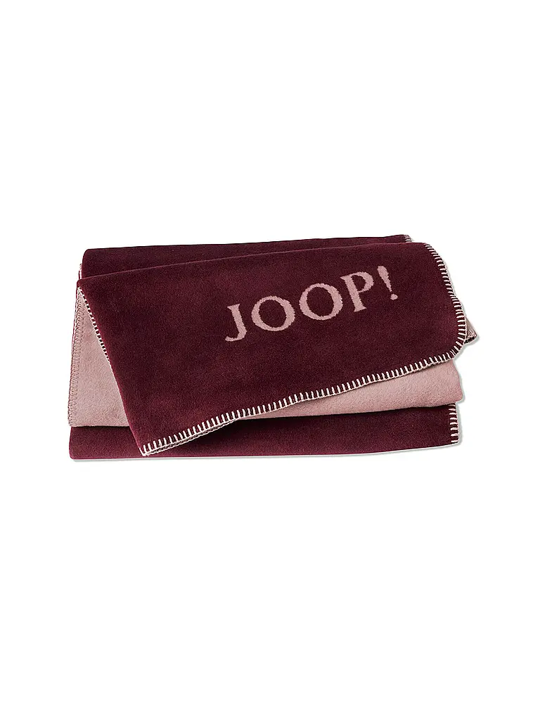 JOOP | Coperta - Plaid 150x200cm Tinta unita Doubleface Rouge-Nude | Rosso scuro