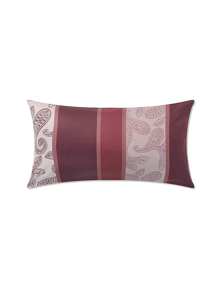 JOOP | Federa per cuscino in raso 40x80 cm PAISLEY STRIPES rosso scuro | Rosso scuro