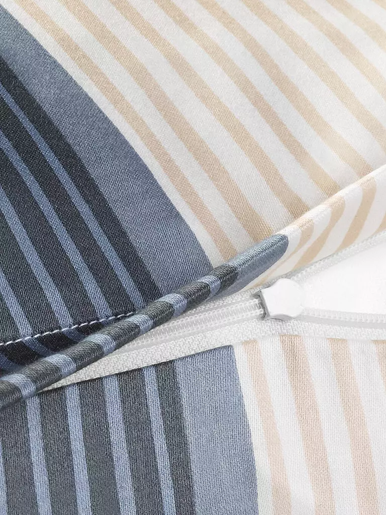 JOOP | Satin Bettwäsche Cornflower Stripes 70x90cm / 140x220cm Deep Coal | Grigio