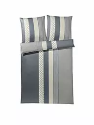 JOOP | Satin-Bettwäsche "Cornflower Stripes" 70x90 / 140x200cm (Deep Coal) | Grigio