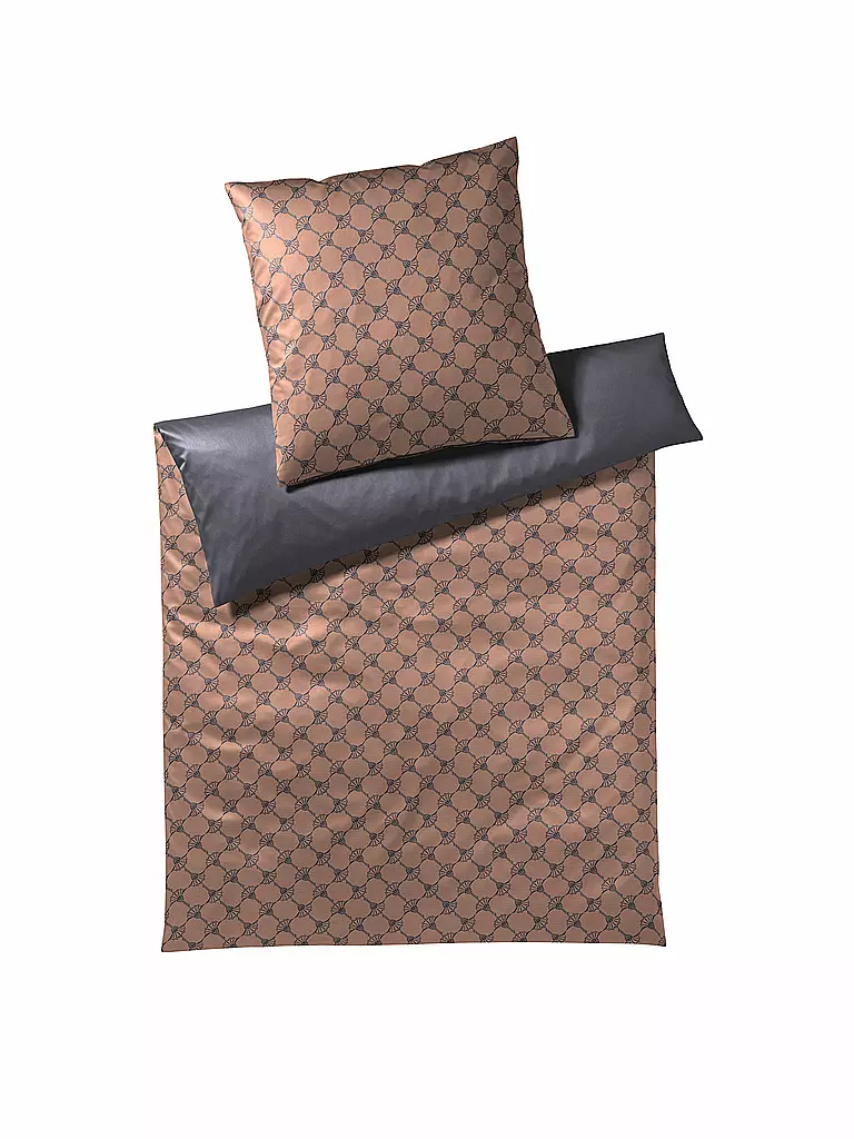 JOOP | Satin-Bettwäsche "Double" 70x90cm/140x200cm (Kupfer/Grau) | Rame