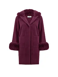 JOSEPH RIBKOFF | Cappotto effetto pelliccia | Rosso scuro