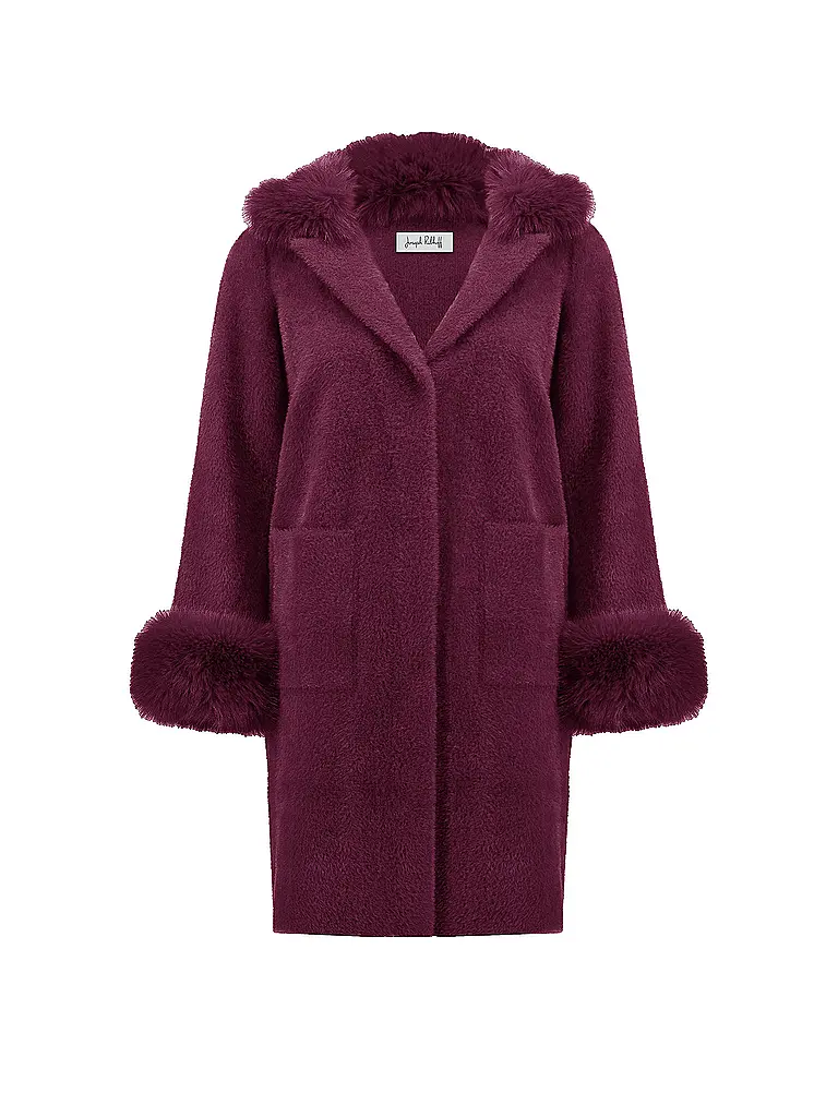 JOSEPH RIBKOFF | Cappotto in pelliccia sintetica | Rosso scuro