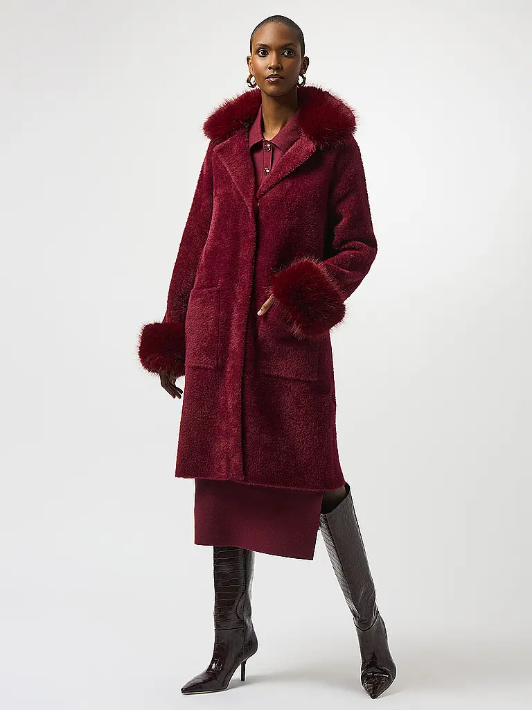 JOSEPH RIBKOFF | Cappotto in pelliccia sintetica | Rosso scuro