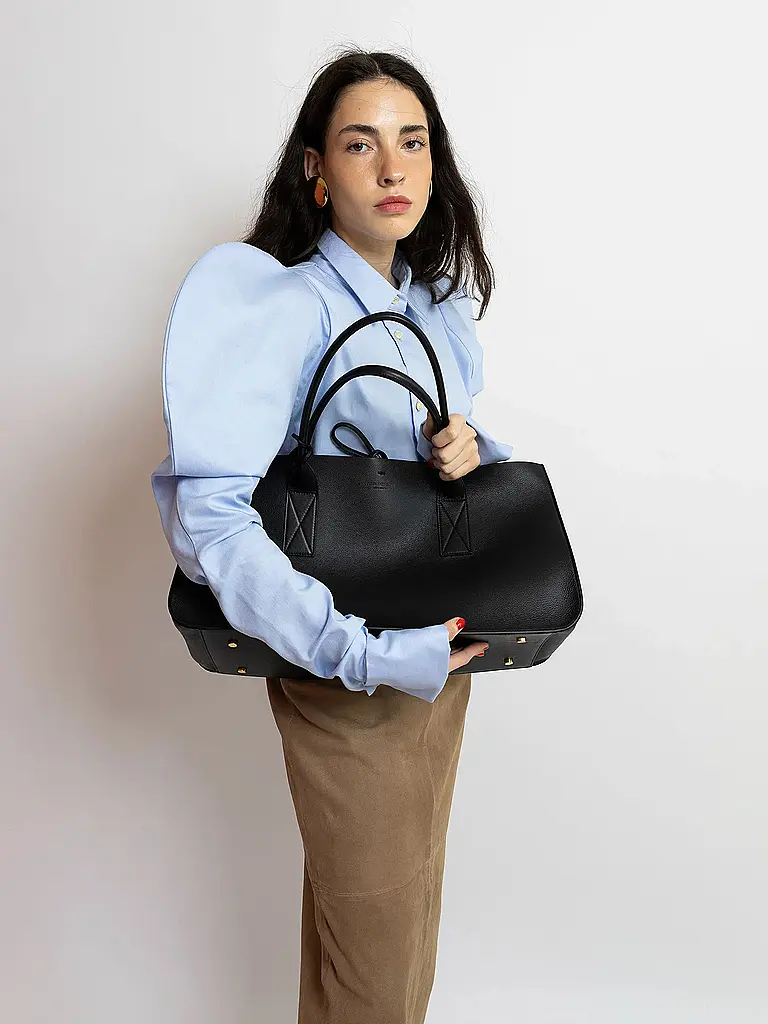 JULIA SKERGETH | Borsa in pelle TAKEAWAY BAG LARGE | Nero