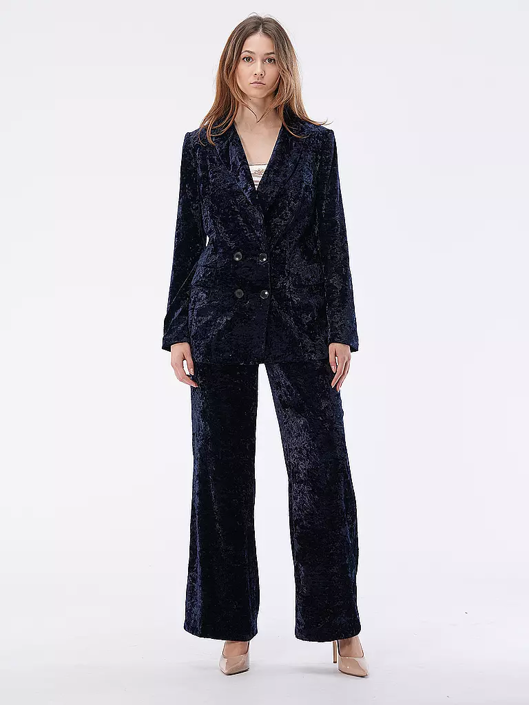 JUNE FRIDAYS | Pantaloni di velluto a gamba larga | Blu scuro