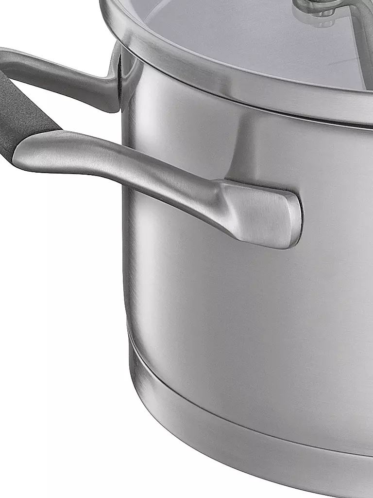 KÜCHENPROFI | Casseruola 20cm/3l BOLOGNA Acciaio inox /Nero | Argento