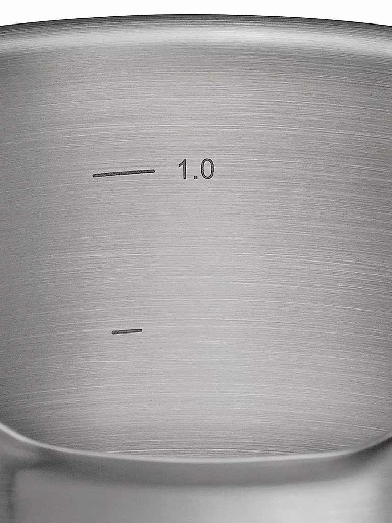 KÜCHENPROFI | Casseruola con manico 16cm/1,5l BOLOGNA Acciaio inox/Nero | Argento