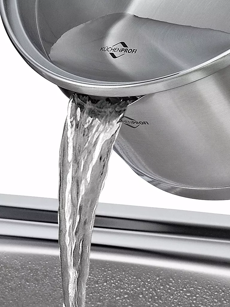 KÜCHENPROFI | Casseruola con manico 16cm/1,5l BOLOGNA Acciaio inox/Nero | Argento