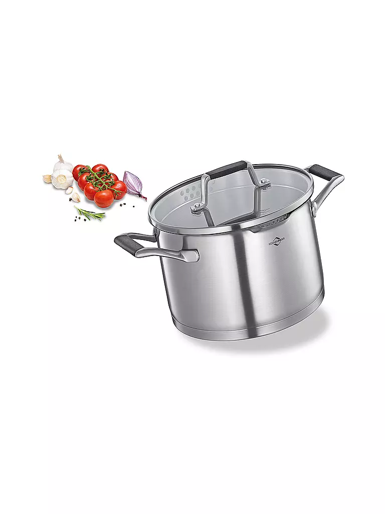 KÜCHENPROFI | Kochtopf  20cm/4l BOLOGNA Edelstahl/Schwarz | Argento