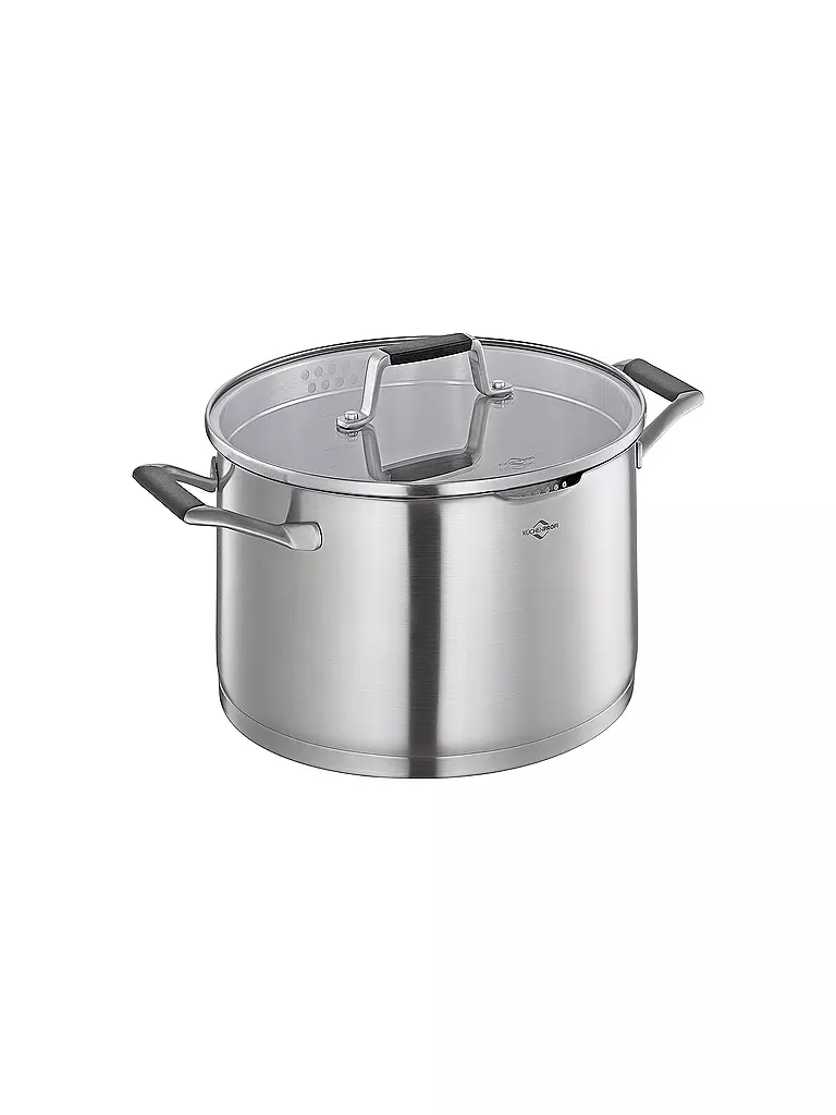 KÜCHENPROFI | Pentola 24cm/6,7l BOLOGNA acciaio inox/nero | Argento