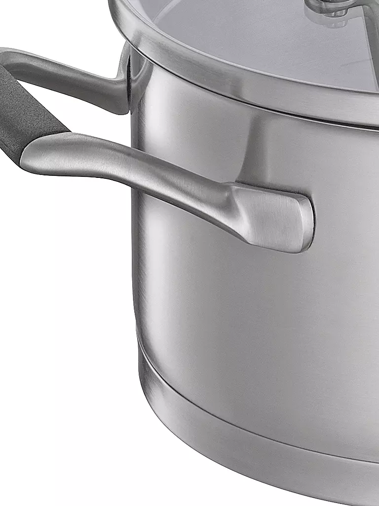 KÜCHENPROFI | Pentola 24cm/6,7l BOLOGNA acciaio inox/nero | Argento