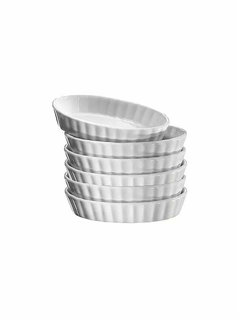 KÜCHENPROFI | Set di 6 ciotole per crème brûlée | Bianco