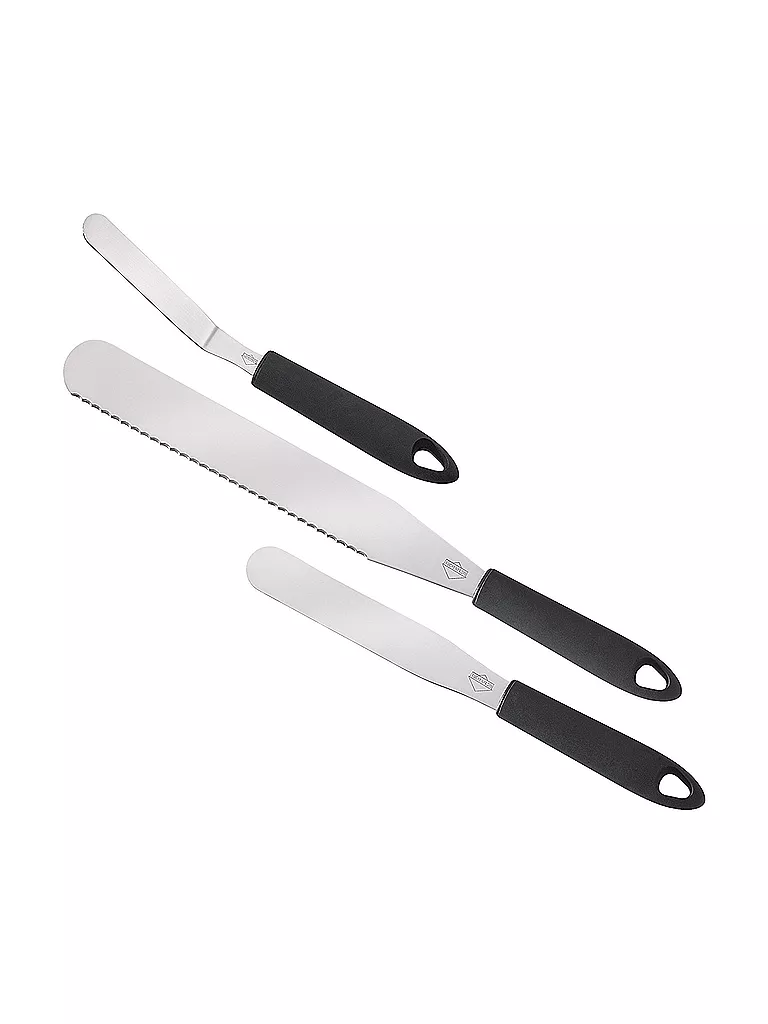 KÜCHENPROFI | Set di coltelli da pasticceria, 3 pezzi (acciaio inossidabile) | Argento